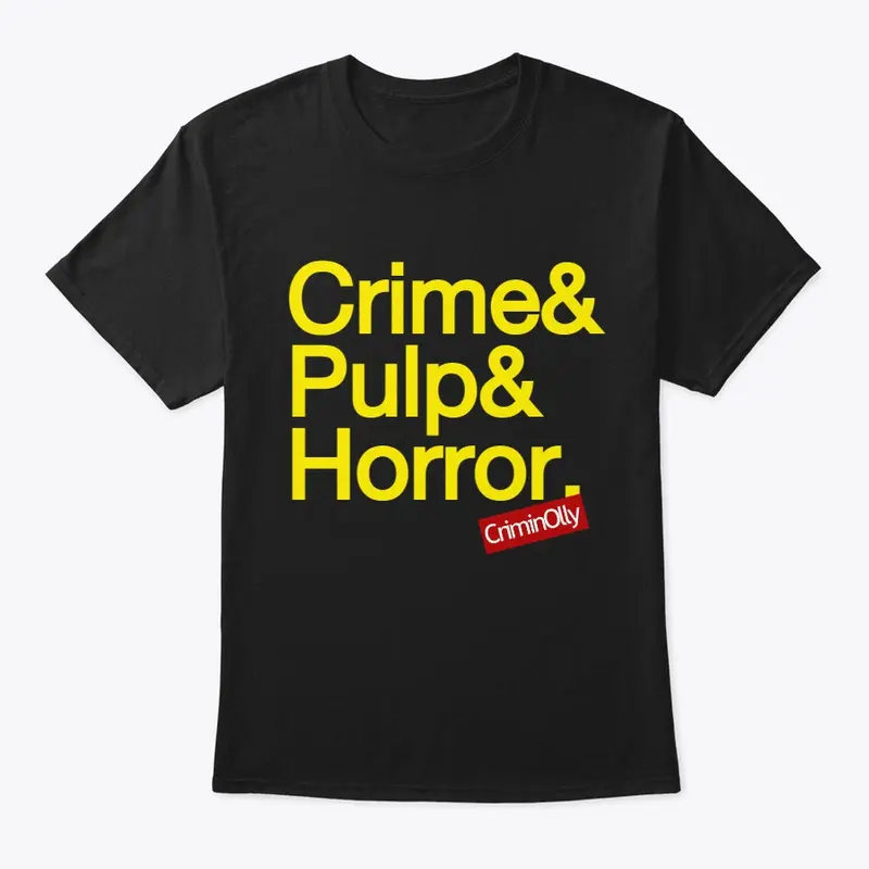 Crime, Pulp, Helvetica yellow text
